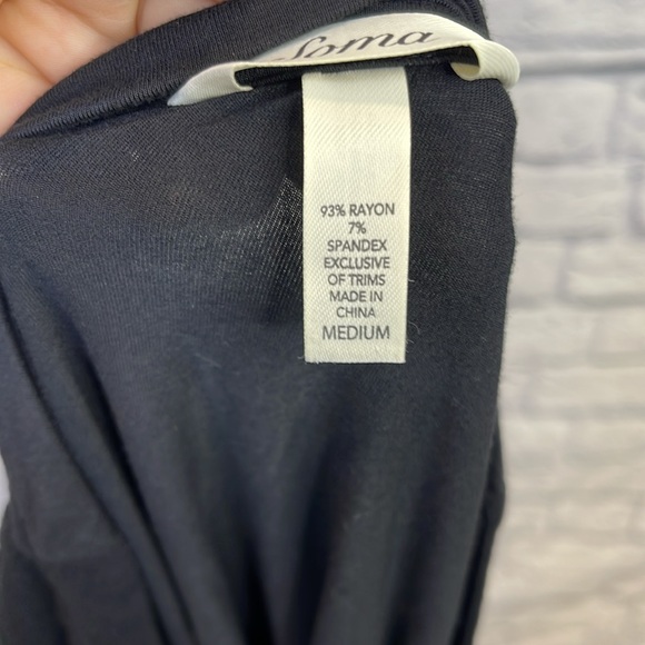 SOMA Long Sleeve Slub Tee Black light weight size M new - Picture 11 of 12